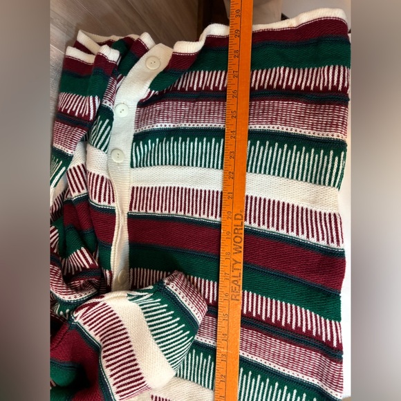 Fashion Formulas Vintage Burgundy and Green Striped Cardigan - Picture 8 of 8